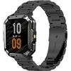 GIOPUEY 22mm Cinturini Compatibile con Blackview W60/W70 Pro/W80 PRO, Acciaio Inossidabile Cinturino [Resistente all'Usura] - Black