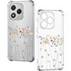Nuxiady Cover per Honor 400 Lite 5G Sottile silicone TPU Trasparente Antiurto Case Fiore Disegni Antigraffio Bumper Cover per Honor 400 Lite 5G, Fiore di Farfalla