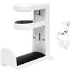 GEEKRIA Gancio per cuffie sotto scrivania, supporto per headset 360°, montaggio regolabile, porta-cuffie gaming salvaspazio (bianco)