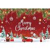 Ttincceer 1.8x1.2m Buon Natale sfondo rosso camion Babbo Natale fotografia sfondi fiocco di neve decorazione palla di Natale nuovo anno festa banner studio ritratto foto prop
