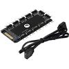 CERRXIAN - Porte ARGB HUB 1 a 11, con 12 porte 5V 3Pin RGB LED, Splitter Hub con Porta SATA, supporto nastro adesivo e fissaggio a vite
