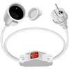 YINGAYOU Prolunga Schuko Corta con Interruttore 16A 250V Prolunga Elettrica Schuko Impermeabile, 2AC IP44, Adatta per Ambienti Interni o Esterni (Bianco, 1 m)