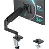 WALI Supporto per monitor singolo per schermi da 13-34, braccio regolabile per monitor singolo, schermo normale fino a 32, 12 kg, supporto per monitor da scrivania, VESA 75/100 mm (GSMP001N), nero