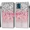 KENHONER Custodia per Motorola Moto E13, rosa | Portafoglio Pelle PU, Magnetica, Resistente Agli Urti, Scomparto Carte Credito, Pieghevole, Flip Libro, Motivo