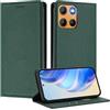 MOJIA Cover per Motorola Moto G17 / G15 / G15 Power, [Forte Chiusura Magnetica] Case Portafoglio in Pelle PU Premium, Custodia a Libro per Telefono con Porta Carte. Verde