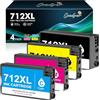 Goadper 712XL 712 Cartuccia d'inchiostro Compatible per HP 712xl 3ED67A 3ED68A 3ED69A 3ED70A 3ED71A Cartuccias per HP DesignJet Studio T250 T650 T630 T230 （Nero, Giallo,Magenta,Ciano）