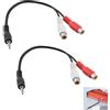 Cyiamku Adattatore audio stereo da RCA a jack da 3,5 mm, 2 pezzi da RCA femmina a jack maschio, cavo audio Hi-Fi alto, connessione TV, canale stereo, amplificatore, altoparlante, smartphone