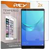 REY Pack 2X Pellicola salvaschermo per Huawei MEDIAPAD M5 8,4, Pellicole salvaschermo Vetro Temperato 9H+, di qualità Premium Tablet