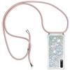 YuhooTech Custodia con Cordino per Samsung Galaxy A50, Liquid Quicksand Cover con Collana Practical Stylish, Trasparente Silicone Glitter Liquido Antiscivolo Case per Cellulare Girocollo