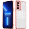 PanXCase Cover Trasparente per Samsung Galaxy A34 5G - Custodia Clear con Lens Protector Ultra Sottile Morbida Antiurto con Protezione Fotocamera (Rosa)