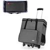 CURMIO Borsa da viaggio per computer desktop, Borsa da viaggio per computer a doppio strato con carrello rimovibile per chassis, Tastiera e mouse del PC, Grigio (Solo Borsa)