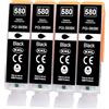 Yowell Cartucce per PGI-580 XXL PGBK per Canon 580 PGBK 580XL PGI580 Nero per PIXMA TR7550 TR8500 TR8550 TS705 TS705a TS6250 TS6300 TS6350a, confezione da 4