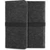 kwmobile Custodia per smartphone in feltro - Full Body Case con banda elastica - Astuccio universale porta cellulare 17,2 x 8 cm - grigio scuro/nero