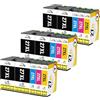 colorfly 27XL Cartucce d'inchiostro compatibili per Epson 27 XL Multipack per Workforce WF-3620, WF-3640, WF-7710, WF-7720, WF-7620, WF-7610, WF-7715, WF-7110, WF-7210 (confezione da 15 pezzi)