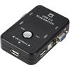 Xingdianfu Scatola commutatore KVM VGA Scatola divisore USB a 2 Porte per Mouse, Tastiera, Monitor, Computer