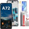 YHX-OU Nero Schermo with Telaio per Oppo A72 CPH2067 CH2065 CPH2135 LCD Display Touch Screen Digitizer Ricambio Assembly con Utensili Inclusi E A72 Vetro temperato