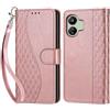 KENHONER Compatibile Cover con Xiaomi Redmi 13C,Cover per Redmi 13C 5G, Premium Pelle PU Portafoglio Flip Libro Custodia Cover per Redmi 13C 4G [Protezione Completa] - Oro rosa