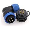 ZBLZGP SD20 Connettore impermeabile IP68 ad angolo retto a 6 pin 10A 380V spina maschio femmina zoccolo montaggio a pannello 8-12 mm Connettore per cavo a filo