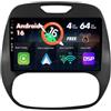 BXLIYER SXAUTO Android 16 IPS Autoradio Per Renault Kaptur Captur (2014-2019) - 4G+64G - Senza fili Carplay & Android Auto - GRATUITI Telecamera - DAB Fast-boot Volante Split-Screen WIFI DSP - 2 Din 9 Pollici