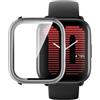GIOPUEY Cover per Amazfit Active, Pellicola Protettiva Vetro + Cornice in Plastica Rigida, Amazfit Active Custodia - Clear