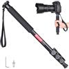 ARTCISE Monopiede ARTCISE per fotocamera, monopiede compatto fotografico in lega di alluminio da 156 cm con altezza a 4 sezioni, treppiede da viaggio leggero per fotocamere DSLR, capacità di carico 15 kg