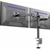 VIVO STAND-V032 - Supporto da scrivania per doppio monitor, resistente, completamente regolabile, adatto a 2 schermi LCD LED fino a 32 e 10 kg ciascuno, colore: nero