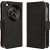 RonRun per Cover OnePlus Open Antiurto Flip Magnetica Portafoglio TPU Silicone Case, con Supporto Stand e Slot Porta Carte Pelle PU Case nero
