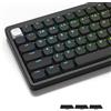 LQXQ 143 Tasti a Basso Profilo, Tastiera personalizzata in PBT, Tasti trasparenti ANSI US/ISO UK per 60% 65% 75% 80% 100% Tastiera Meccanica, Nero (Solo tasti)