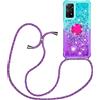 YAMCCCSE Custodia con Cordino per Xiaomi Redmi Note 11 PRO 4G / 5G, Liquid Quicksand Cover con Collana Practical Stylish, Trasparente Silicone Glitter Liquido Antiscivolo Case per Cellulare Girocollo