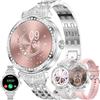ZPIMY 1,32 AMOLED Diamanti Smartwatch Donna Chiamata Bluetooth e Risposta Vivavoce, Orologio Fitness Intelligente con Cardiofrequenzimetro,Pressione Sanguigna,SpO2, Smartwatch per Android iOS (Argento)