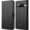 HOOMIL Cover per Google Pixel 7A, Custodia in Pelle Premium - Nero