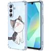 YUXING Cover Trasparente per Samsung Galaxy A17 5G 4G - Custodia Protettiva Sottile in TPU Morbido Antiurto con Carino Motivo Disegno Cool (Cat)