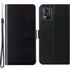Generico Compatibile con MOTOROLA MOTO E13 4G XT2345 Custodia COVER stand flip LIBRO gel PORTAFOGLIO Protezione display magnetica eco pelle porta carte vano card (Black)