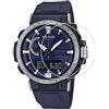 Zshion - Pellicola proteggi schermo per Casio PRW-60, durezza 9H, in vetro temperato, per Casio PRW60, con anti-impronte e cristalli trasparenti (2 pezzi)