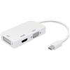 YACSEJAO 3-in-1 Mini DP a HDMI, DVI, adattatore VGA 4K Mini Displayport 1.2 Converter, Thunderbolt e Thunderbolt 2 porte compatibili per MacBook, PC, proiettore, Surface Pro