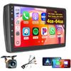 Fuluku 4+64G Android Autoradio per Fiat Fiorino Qubo/Citroen Nemo/Peugeot Bipper 2008-2017 Wireless Carplay&Android Auto, 10.1'' Touch Screen Radio Bluetooth 5.0/GPS/Telecamera posteriore/FM/WiFi/SWC