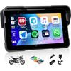 SIXWIN Senza Fili Schermata Carplay Per Moto, Portatile CarPlay & Android Auto Per Moto, 5 Pollici Impermeabile Touchscreen,Supporto Doppio Bluetooth, Navigazione GPS, Siri, G00gle