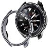Yolovie (2 Pezzi Compatibile con Galaxy Watch 3 41mm 45mm Custodia, Bling Crystal Strass Bumper Shell Protettiva Telaio Lucido Diamante Custodie per Le Donne (45mm Grigio Nero)