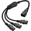 MEIRIYFA Cavo di prolunga IEC 320 C14 a 3 X C13 Y splitter C14 maschio a 3 X C13 femmina 10 A 250 V 18 AWG per elettrodomestici PC monitor del computer (45 cm)
