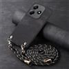 YANJIEER ESONG Cover per Xiaomi Redmi Note 14 5G Case con Cordino Cinturino,Custodia In Pelle Caso per Donna ragazze Con Tracolla Collana,Catena Laccio Case,Ultra Sottile Antiurto Shell Nero