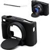 XRVRILE Custodia in Silicone Compatibile con Canon PowerShot SX740 HS e SX730 HS, Cover Protettiva Leggera e Morbida con Cinturino Nero, Custodia Antishock per Fotocamera Compatta, Contro Polvere e Graffi