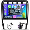 NHOPEEW Android 13 Car Radio per Porsche Cayenne 2002-2010 con Carplay e Android Auto 9 inch Touchscreen 2+32G Autoradio GPS Navigation Hi-Fi + AHD Backup Camera and Mic