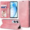 Nshkeji Custodia per Oppo A40 / A40M / A60 5G Pelle Portafoglio [con Vetro Temperato] Cover A40 Pelle Premium in Libro Portafoglio Flip, Carta Fessura, Cavalletto, RFID Blocking Wallet per Oppo A40 4G