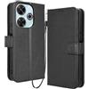 RonRun RonRon Cover Xiaomi Poco M6 4G Libro, Flip Custodia Portafoglioin Pelle, Antiurto case per Xiaomi Poco M6 4G, Nero