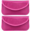 PATIKIL Borse Faraday, 2Pz 6.5 Pochette Chiave Blocco Segnale Protezione Antifurto Auto Cellulare Rfid Gps Portafoglio Schermatura per Protezione Carta Privacy, Rosso Rosa