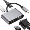 GERUI Adattatore USB C a HDMI VGA, 4 K a 30 Hz, adattatore multiporta USB C 4 in 1, PD 100 W, porta di ricarica USB 3.0 per MacBook/MacBook Pro/Air, Chromebook, HDTV