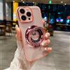 YANJIEER ESONG Trasparente Cover per Honor 400 lite, Ultra Sottile Brilla Donne Case con Anello Ring Supporto Magnetica, Custodia Antiurto Silicone Bumper Cavalletto Shell Rosa