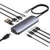 fairikabe Docking station USB C doppio monitor 10 in 1, adattatore USB-C Hub a HDMI VGA con ricarica Ethernet 100W da 1 Gbps, hub c a USB, audio 3.5, lettore di schede compatibile per computer portatili Dell