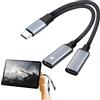 Siyinzu Splitter USB C, splitter U-SB C a 2 porte di ricarica, adattatore doppio U-SB-C, convertitore cavo USB-C maschio a 2USBC femmina, splitter US-B tipo C per ricarica e cuffie, adattatore 2 in 1 US-BC