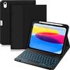 Palkitsee Custodia con Tastiera per iPad 10 Generazione 10,9 Pollici 2022 / iPad A16 11 Pollici 2025 - Cover con Tastiera Retroilluminata 7 Colori, Custodia Staccabile Wireless con Portapenna, Nero